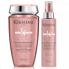 Kerastase Набор для окрашенных волос шампунь Riche 250 мл  термо-уход 150 мл. фото