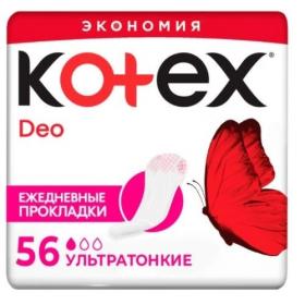 Kotex Ежедневные ароматизированные ультратонкие прокладки Deo, 56 шт. фото