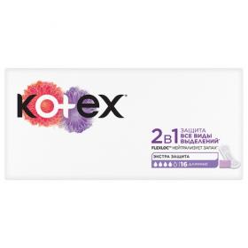 Kotex Ежедневные длинные прокладки 2в1, 16 шт. фото