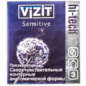 Vizit Презервативы 3 Hi-tech Sensitive, 3 шт. фото
