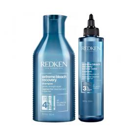 Redken Набор для восстановления осветленных и ломких волос Extreme Bleach шампунь 300 мл  ламеллярная вода 200 мл. фото