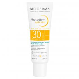 Bioderma Солнцезащитная матирующая эмульсия AKN SPF 30, 40 мл. фото