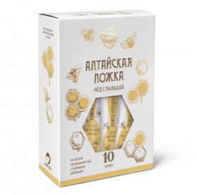 Honey Magic Набор медовых десертов Алтайская ложка. Мед с цветочной пыльцой, 10 ложек х 5 г. фото