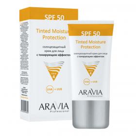 Aravia Professional Солнцезащитный крем для лица с тонирующим эффектом Tinted Moisture Protection SPF 50, 50 мл. фото