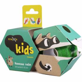 Kinexib Кинезио тейп Classic Baby 4 см х 4 м красный, принт лиса. фото