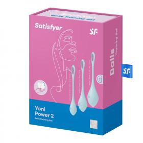 Satisfyer Набор одинарных вагинальных шариков Yoni Power 2, голубой. фото