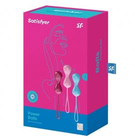 Satisfyer Набор вагинальных шapиков co cмещенным цeнтpoм тяжecти Power Balls, мультиколор. фото