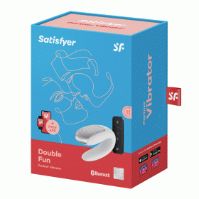 Satisfyer Парный вибратор Double Fun с возможностью управления через пульт и приложение, белый. фото