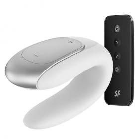Satisfyer Парный вибратор Double Fun с возможностью управления через пульт и приложение, белый. фото
