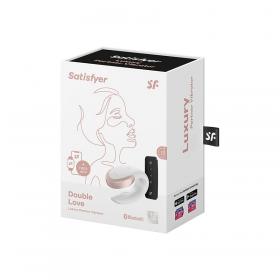 Satisfyer Парный вибратор Double Love с возможностью управления через пульт и приложение, белый. фото
