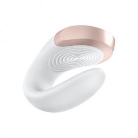 Satisfyer Парный вибратор Double Love с возможностью управления через пульт и приложение, белый. фото