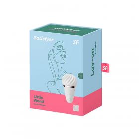 Satisfyer Мини-вибромассажер Little Wand, белый с серебряным. фото