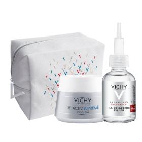 Vichy Набор с сывороткой-филлером для коррекции признаков старения гиалуроновая сыворотка-филлер 30 мл  крем против морщин 50 мл. фото