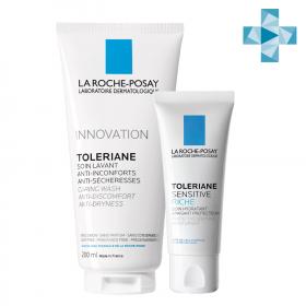 La Roche-Posay Набор Sensitive для увлажнения сухой чувствительной кожи увлажняющий питательный крем 40 мл  очищающий гель для умывания 200 мл. фото