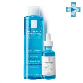 La Roche-Posay Набор для базового антивозрастного ухода успокаивающий тоник 200 мл  антивозрастная увлажняющая сыворотка 30 мл. фото