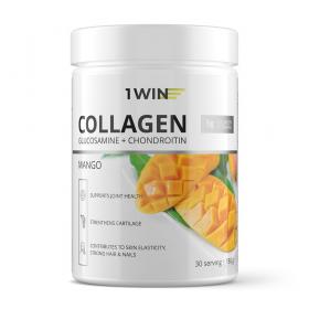1Win Комплекс Коллаген  хондроитин  глюкозамин со вкусом манго, 30 порций, 180 г. фото