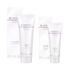 Janssen Cosmetics Набор средств для жирной и проблемной кожи маска 75 мл  крем-гель 50 мл. фото