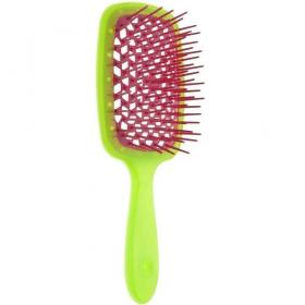 Janeke Щетка пластиковая Superbrush малая, салатовый и розовый, 17,5 x 7 x 3 см. фото