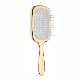 Janeke Щетка Superbrush Rectangular для волос, золотая с белым, 21,5 x 9 x 3,5 см. фото