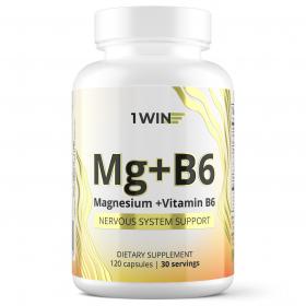 1Win Комплекс Магния цитрат с витамином B6, 120 капсул. фото