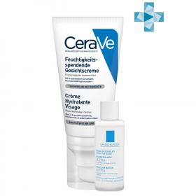 CeraVe Набор Увлажняющий лосьон CeraVe для нормальной и сухой кожи лица, 52 мл  Мицеллярная вода La Roche-Posay Ultra для чувствительной кожи, 15 мл. фото