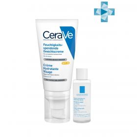 CeraVe Набор Увлажняющий лосьон CeraVe для нормальной и сухой кожи лица SPF 25, 52 мл  Мицеллярная вода La Roche-Posay Ultra для чувствительной кожи, 15 мл. фото