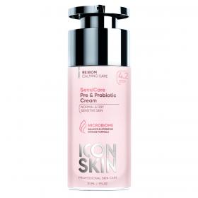 Icon Skin Успокаивающий крем с комплексом пре- и пробиотиков SensiCare, 30 мл. фото