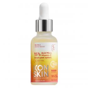 Icon Skin Пилинг с витамином С с 15 комплексом кислот для всех типов кожи лица, 30 мл. фото