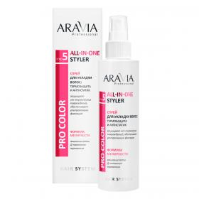 Aravia Professional Спрей для укладки волос термозащита и антистатик All-In-One Styler, 150 мл. фото