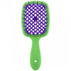Janeke Щетка Superbrush малая зелено-фиолетовая, 17,5 х 7 х 3 см. фото
