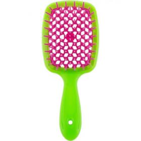 Janeke Щетка Superbrush с закругленными зубчиками салатово-малиновая, 20,3 х 8,5 х 3,1 см. фото