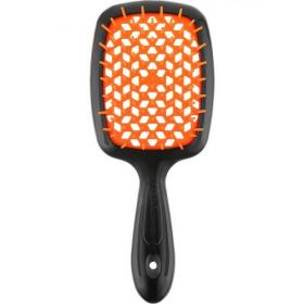 Janeke Щетка Superbrush с закругленными зубчиками черно-оранжевая, 20,3 х 8,5 х 3,1 см. фото