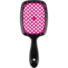 Janeke Щетка Superbrush с закругленными зубчиками черный и фуксия, 20,3 х 8,5 х 3,1 см. фото