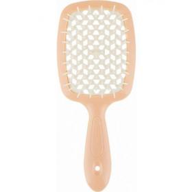 Janeke Щетка Superbrush с закругленными зубчиками персиково-белая, 20,3 х 8,5 х 3,1 см. фото