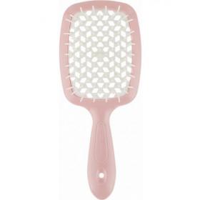 Janeke Щетка Superbrush с закругленными зубчиками нежно-розовая с белым, 20,3 х 8,5 х 3,1 см. фото