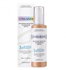 Enough Осветляющий тональный крем для лица Collagen 3 In 1 Whitening Moisture Foundation SPF15, тон 13, 100 мл. фото