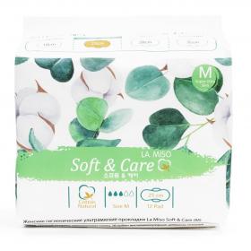 LA MISO Женские гигиенические ультрамягкие прокладки Soft  Care размер M, 12 шт. фото