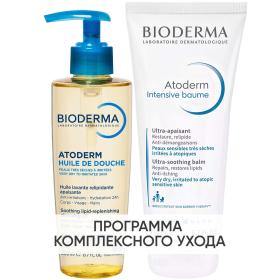 Bioderma Программа Atoderm очищение и основной уход масло для душа 200 мл  бальзам Intensive 200 мл. фото