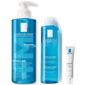 La Roche-Posay Набор крем-гель Duo для проблемной кожи 40 мл  очищающий гель 400 мл  успокаивающий тоник 200 мл. фото