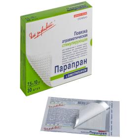 Все Заживет Очищающая атравматическая повязка с химотрипсином 7,5х10 см, 30 шт. фото