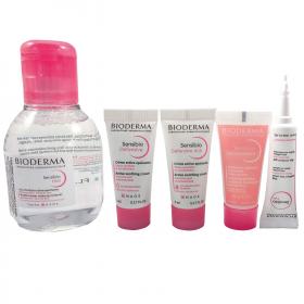 Bioderma Комплекс для чувствительной кожи мицеллярная вода 100 мл  крем 2 х 5 мл  мицеллярный гель 8 мл  увлажняющий гель 2 мл. фото