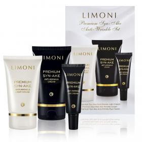 Limoni Подарочный набор Premium Syn-Ake Anti-Wrinkle Care Set крем для лица 2х50 мл  крем для век 25 мл. фото