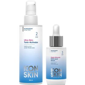 Icon Skin Набор для вечернего ухода тоник 150 мл  сыворотка 30 мл. фото