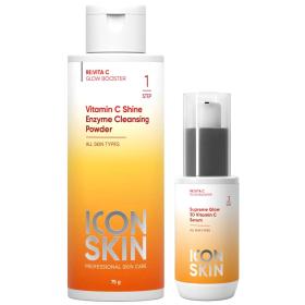 Icon Skin Набор для сияния кожи сыворотка 30 мл  энзимная пудра 75 г. фото