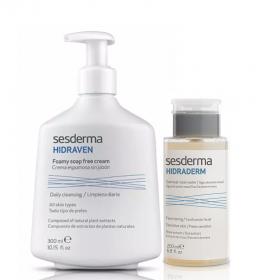 Sesderma Набор для увлажнения кожи крем-пенка 300 мл  тоник с экстрактами овса и роз 200 мл. фото