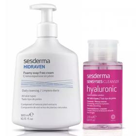 Sesderma Набор для очищения кожи крем-пенка 300 мл  лосьон для снятия макияжа 200 мл. фото