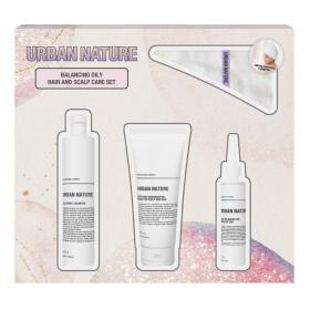 Urban Nature Подарочный набор для ухода за жирной кожей головы и волосами, с полотенцем. фото