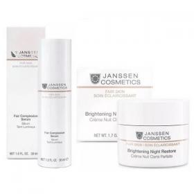 Janssen Cosmetics Набор Осветляющий ночной крем 50 мл  сыворотка 30 мл. фото