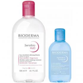 Bioderma Набор для ежедневного очищения кожи лосьон, 250 мл  мицеллярная вода, 500 мл. фото