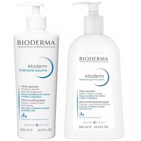 Bioderma Набор для сухой кожи тела бальзам, 500 мл  гель, 500 мл. фото